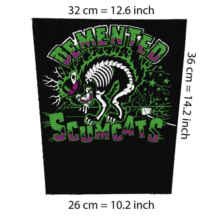 Demented Scumcats Big Back Patch - Psychobilly Band