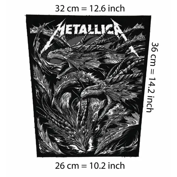 Metallica Dragons Big back patch Motorhead,Guns n Roses,Exsodus,Overkill,AC/DC