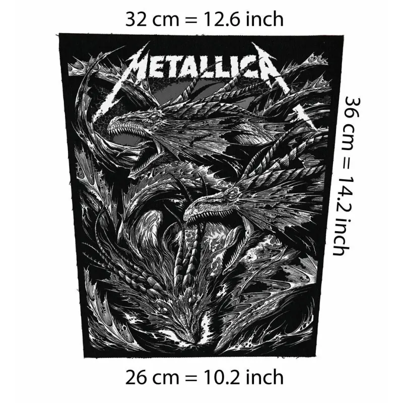 Metallica Dragons Big back patch Motorhead,Guns n Roses,Exsodus,Overkill,AC/DC