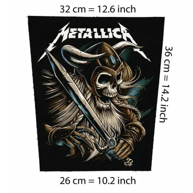 Back patch Metallica Viking sword Big back patch Motorhead,Guns n Roses,Exsodus,Overkill,AC/DC 100% Canvas