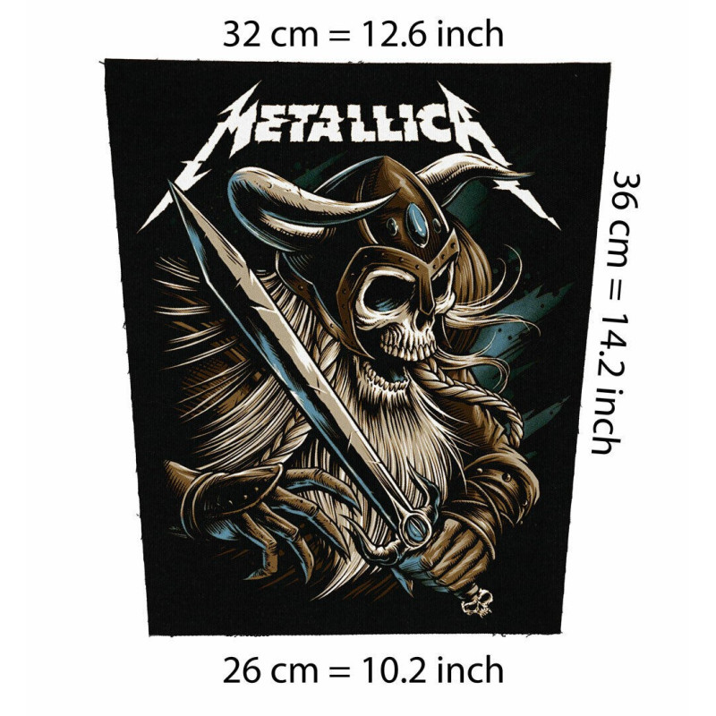 Back patch Metallica Viking sword Big back patch Motorhead,Guns n Roses,Exsodus,Overkill,AC/DC 100% Canvas