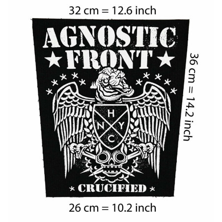 Back patch Agnostic Front crucified Backpatch pma Sick of it all Madball judge HC punk back patch 100% Canvas