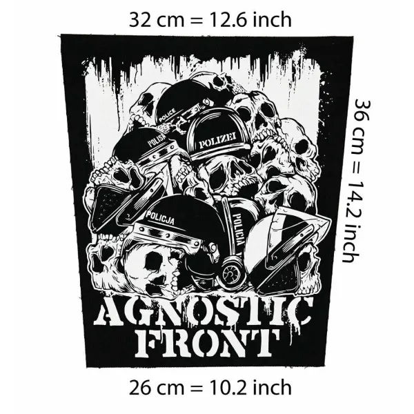 Back patch Agnostic Front police Backpatch pma Sick of it all Madball judge NYHC punk H2O back patch 100% Canvas