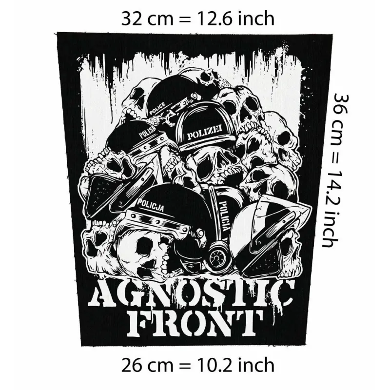 Back patch Agnostic Front police Backpatch pma Sick of it all Madball judge NYHC punk H2O back patch 100% Canvas