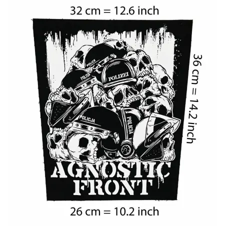 Back patch Agnostic Front police Backpatch pma Sick of it all Madball judge NYHC punk H2O back patch 100% Canvas