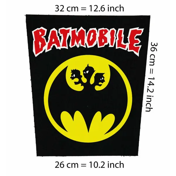 Back patch Batmobile Big Back patch Mad Sin Demented Are go Psychobilly rockabilly Meteors, back patch 100% Canvas