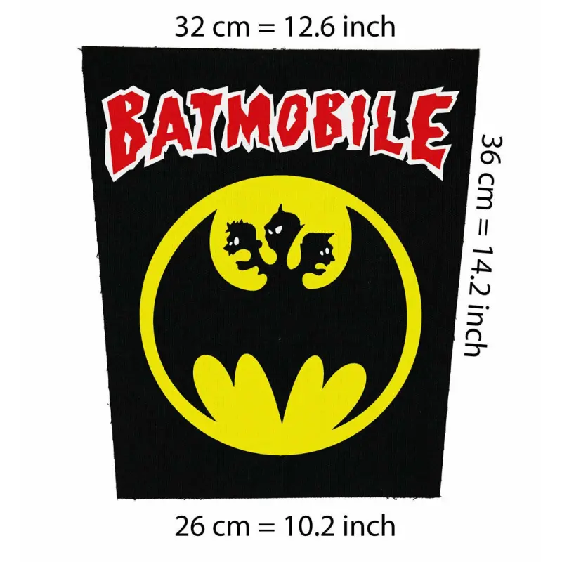 Back patch Batmobile Big Back patch Mad Sin Demented Are go Psychobilly rockabilly Meteors, back patch 100% Canvas
