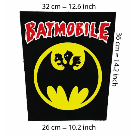 Back patch Batmobile Big Back patch Mad Sin Demented Are go Psychobilly rockabilly Meteors, back patch 100% Canvas