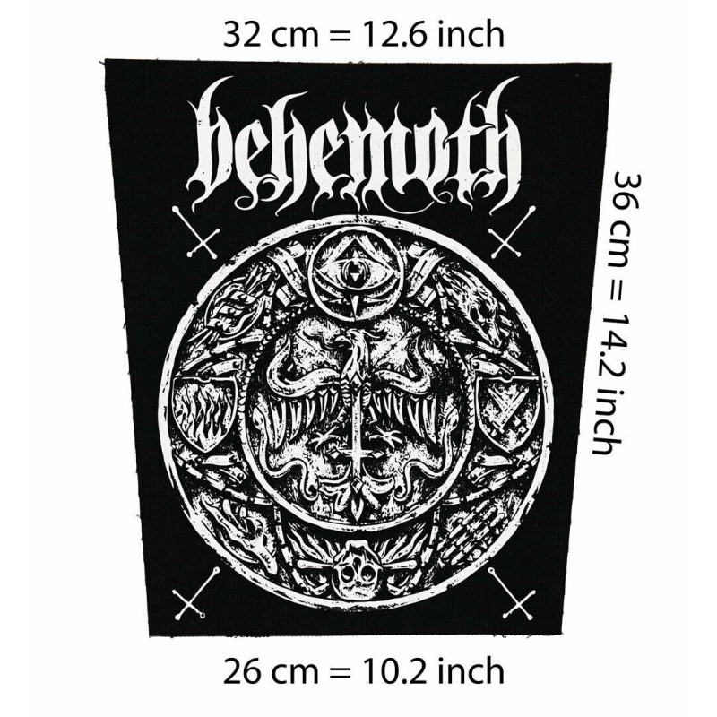 Back patch Behemoth Big Back Patch black metal death extreme Venom Cradle of filth Solistit, back patch 100% Canvas