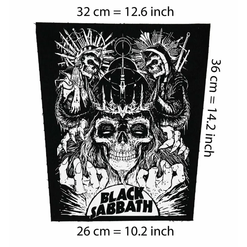 Back patch Black Sabbath 2 Big Backpatch Deep Purple,Rainbow,Dio,Blue Murder,Heaven & Hell,Back patch 100% Canvas