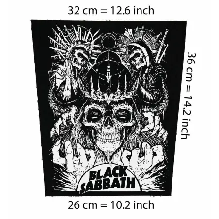 Back patch Black Sabbath 2 Big Backpatch Deep Purple,Rainbow,Dio,Blue Murder,Heaven & Hell,Back patch 100% Canvas