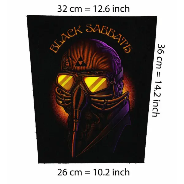 Back patch Black Sabbath Big back patch,Motorhead,Guns n Roses,Metallica,Exsodus,Overkill,L,Back patch 100% Canvas