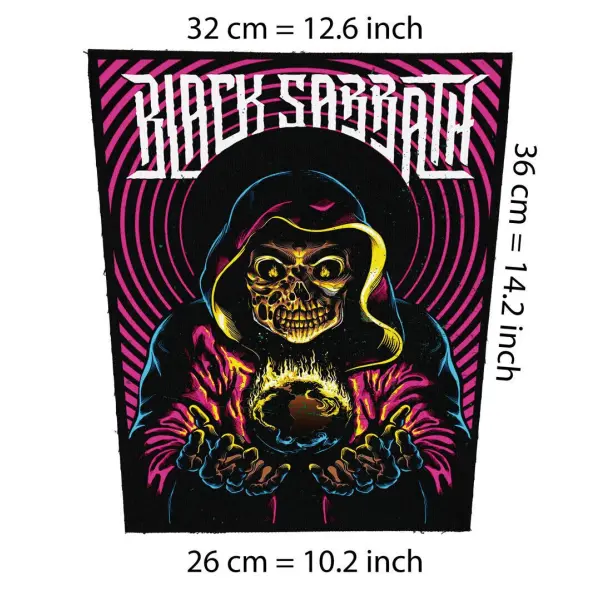 Back patch Black Sabbath Earth Big backpatch Led Zepellin,Pink Floyd,Motley crue,Poison,Back patch 100% Canvas