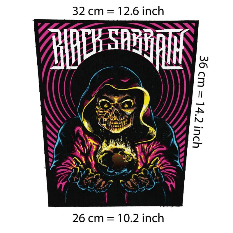 Back patch Black Sabbath Earth Big backpatch Led Zepellin,Pink Floyd,Motley crue,Poison,Back patch 100% Canvas