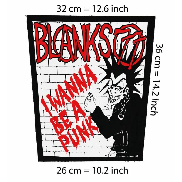 Back patch Blanks 77 Big Back patch Canvas,punk,The Casualties,AFI,HorrorPops,Murphy's Law,Back patch 100% Canvas