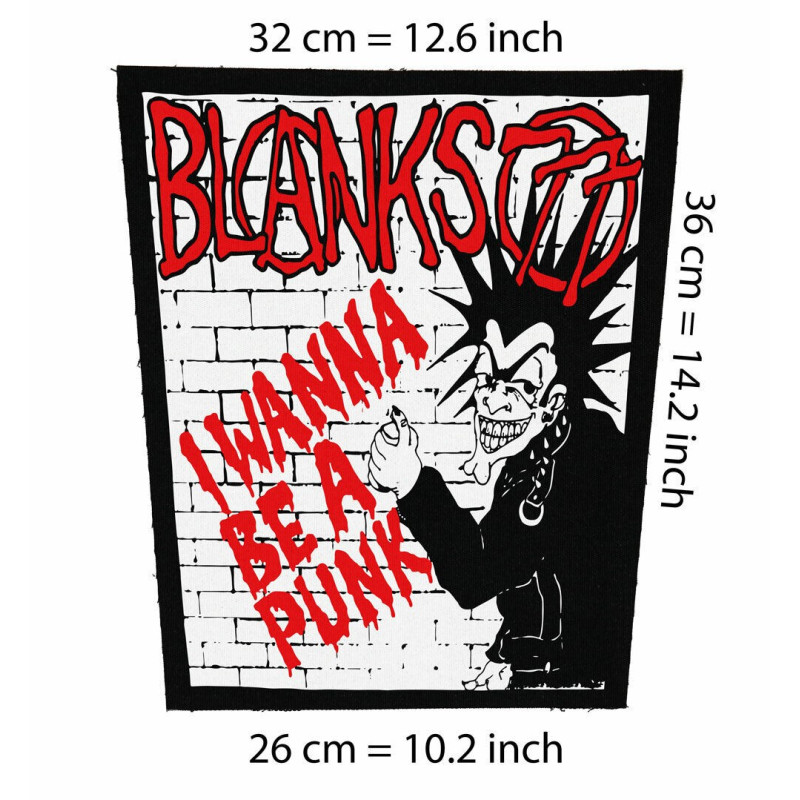 Back patch Blanks 77 Big Back patch Canvas,punk,The Casualties,AFI,HorrorPops,Murphy's Law,Back patch 100% Canvas