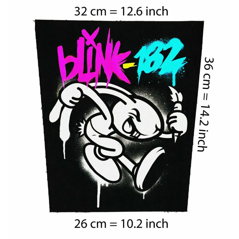 Back patch Blink 182 Rabbit Big back patch punk,Rancid,Green day,NOFX,Descendents,Good Rida,Back patch 100% Canvas