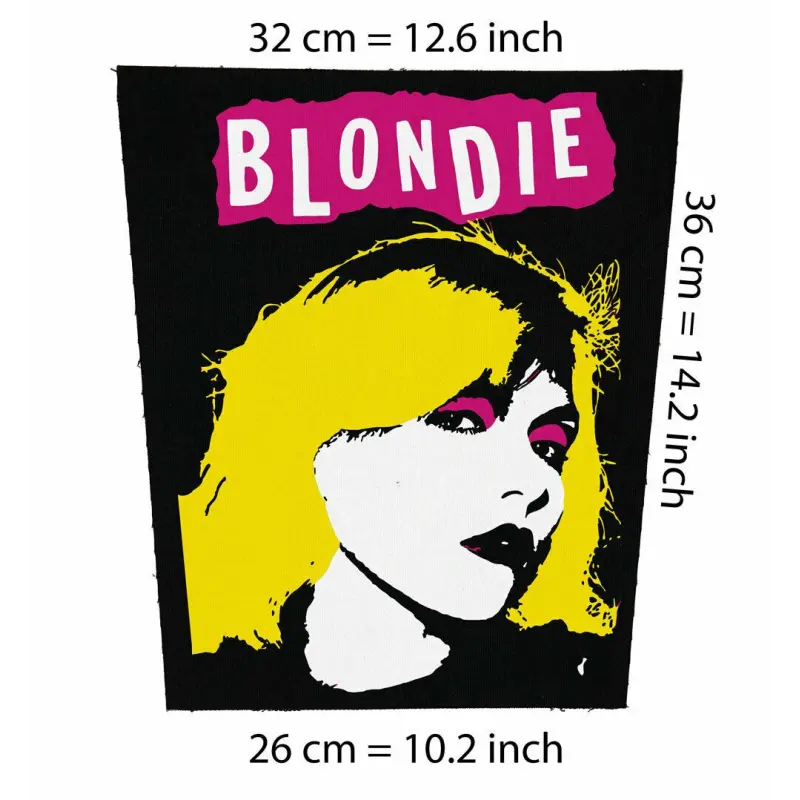 Back patch Blondie Big Back patch punk rock Ramones The Clash Buzzcocks Iggy Pop Dead Boys,Back patch 100% Canvas