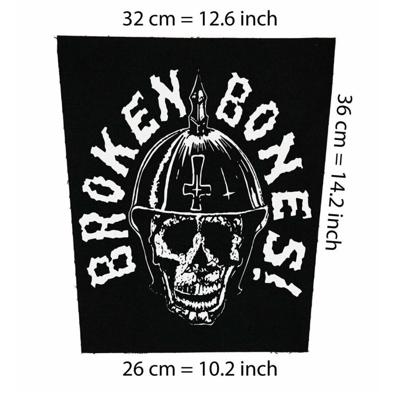 Back patch Broken Bones Back patch hardcore punk aus rotten uk subs amebix doom conflict,Back patch 100% Canvas