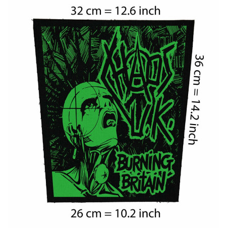 Back patch Chaos UK Big Back patch crust punk,The Casualties,Napalm Death,Extreme Noise Ter,Back patch 100% Canvas