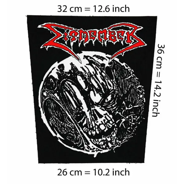 Back patch Dismember,Big back patch death metal,Napalm Death,Carnage,Carcass,Deicide,Unleas,Back patch 100% Canvas