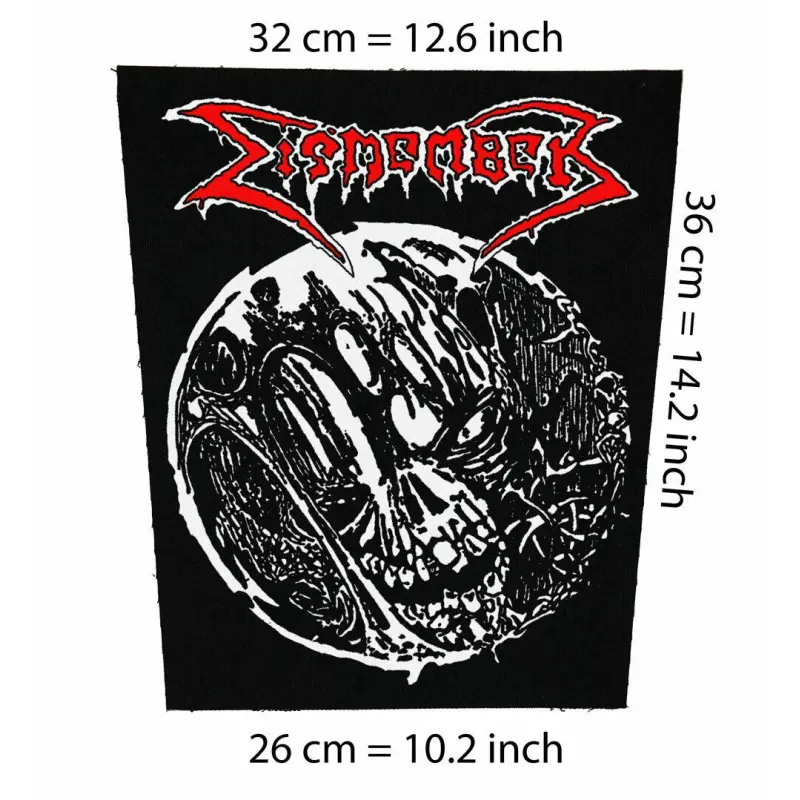 Back patch Dismember,Big back patch death metal,Napalm Death,Carnage,Carcass,Deicide,Unleas,Back patch 100% Canvas