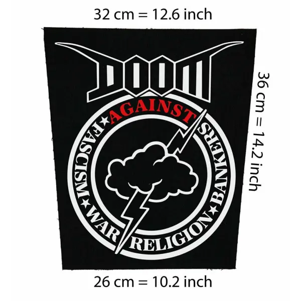 Back patch Doom against Back patch crust d-beat punk aus rotten chaos uk disrupt amebix,Back patch 100% Canvas