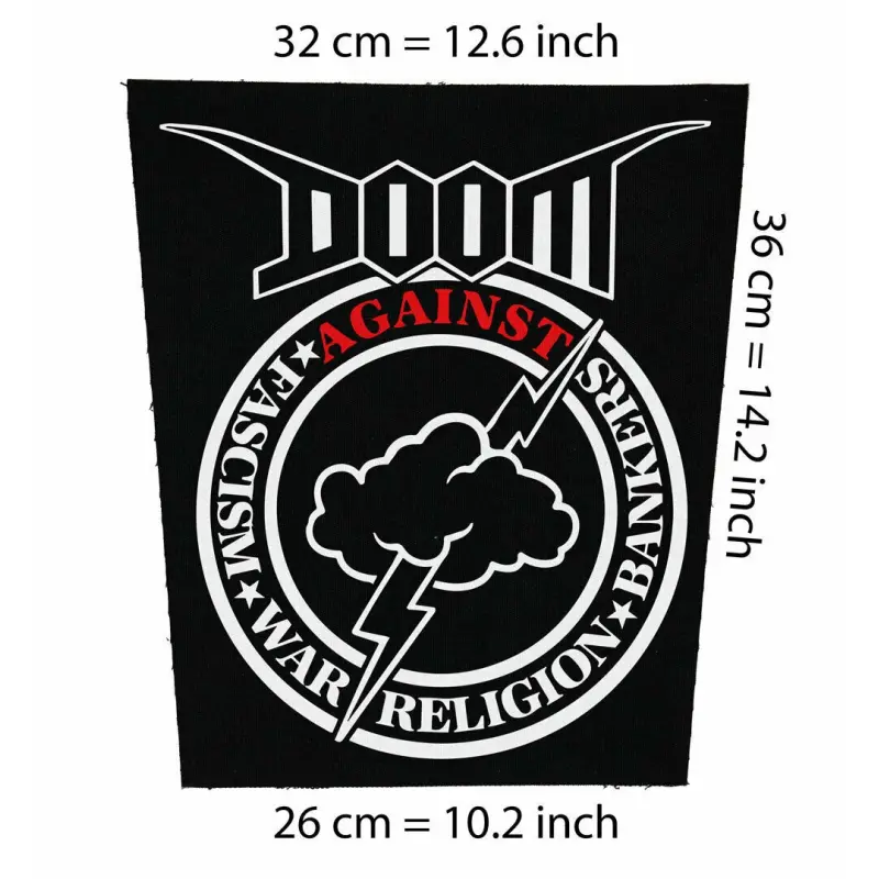Back patch Doom against Back patch crust d-beat punk aus rotten chaos uk disrupt amebix,Back patch 100% Canvas