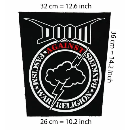 Back patch Doom against Back patch crust d-beat punk aus rotten chaos uk disrupt amebix,Back patch 100% Canvas