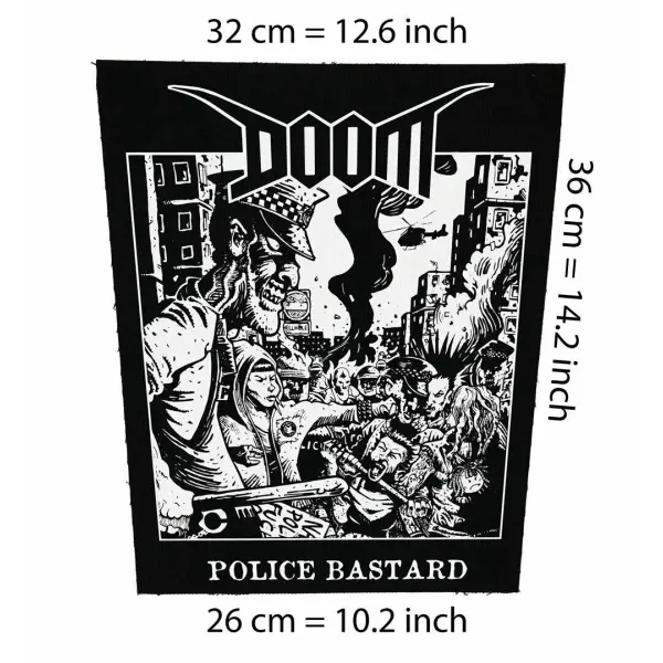 Back patch Doom police bastard Back patch crust d-beat punk aus rotten disrupt amebix ent,Back patch 100% Canvas