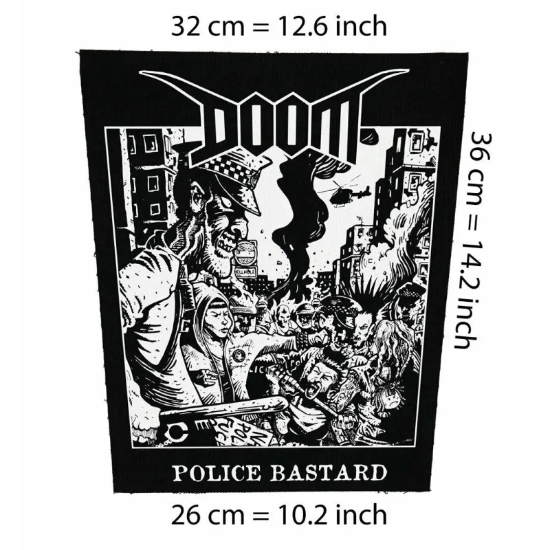 Back patch Doom police bastard Back patch crust d-beat punk aus rotten disrupt amebix ent,Back patch 100% Canvas
