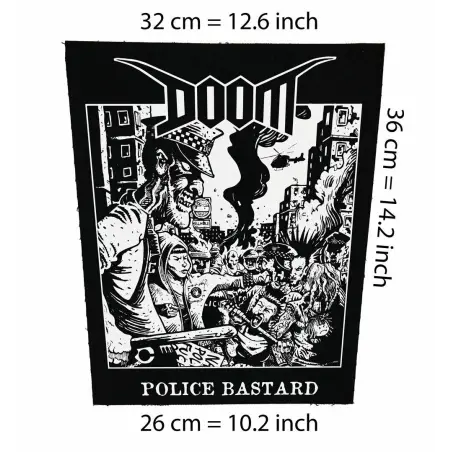 Back patch Doom police bastard Back patch crust d-beat punk aus rotten disrupt amebix ent,Back patch 100% Canvas