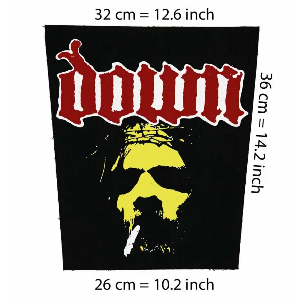 Back patch DOWN Big Back patch sludge metal Crowbar,Pantera,Superjoint Ritual,Corrosion of,Back patch 100% Canvas