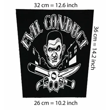 Back patch Evil Conduct Back patch skinhead streetpunk Discipline Cock Sparrer 4 skins Oi,Back patch 100% Canvas