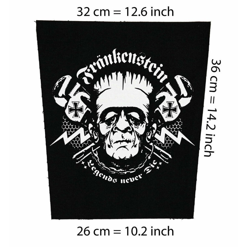 Back patch Frankenstein Backpatch MadSin Demented Are go Psychobilly Hillbilly Moon explosi,Back patch 100% Canvas