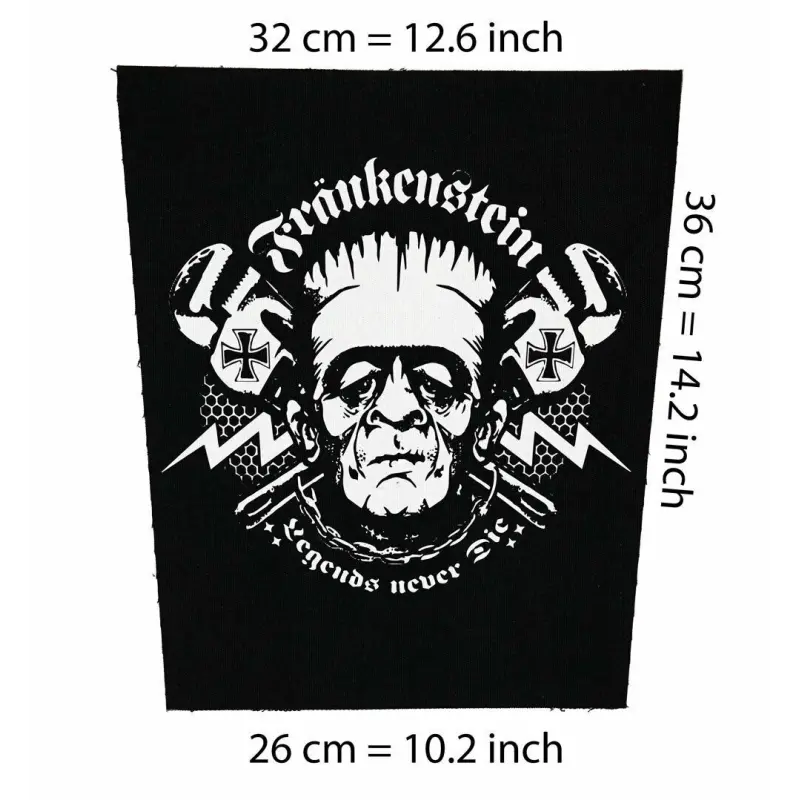 Back patch Frankenstein Backpatch MadSin Demented Are go Psychobilly Hillbilly Moon explosi,Back patch 100% Canvas