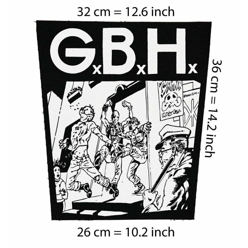 Back patch GBH Back patch punk rock Exploited Sex Pistols CRASS UK Subs Discharge Chaos UK,Back patch 100% Canvas