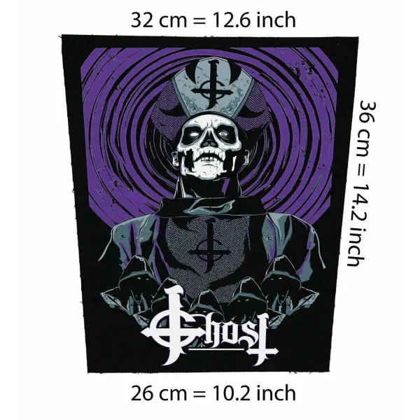 Back patch Ghost Back patch Volbeat,Twin Temple,Black Sabbath,Pentagram,Judas Priest,Kiss,Back patch 100% Canvas