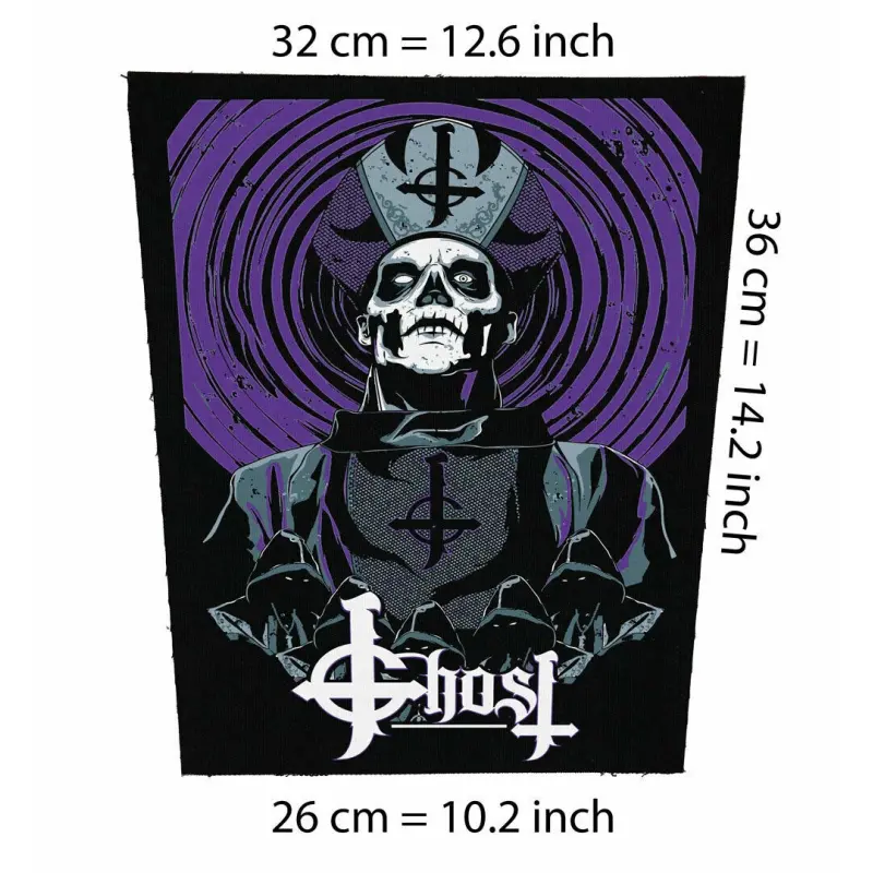 Back patch Ghost Back patch Volbeat,Twin Temple,Black Sabbath,Pentagram,Judas Priest,Kiss,Back patch 100% Canvas