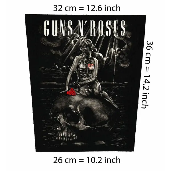 Back patch Guns N' Roses Big back patch Motorhead,Metallica,Exsodus,Overkill,Black Sabbath,Back patch 100% Canvas