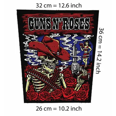 Back patch Guns n' Roses Big back patch Motorhead,Metallica,Exsodus,Overkill,Black Sabbath1,Back patch 100% Canvas, Custom Patch