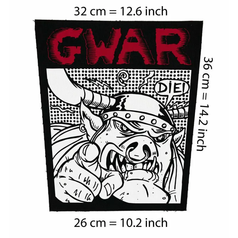 Back patch GWAR Big Back patch metal crossover Green Jelly Hagfish Rise Against Death Piggy,Back patch 100% Canvas