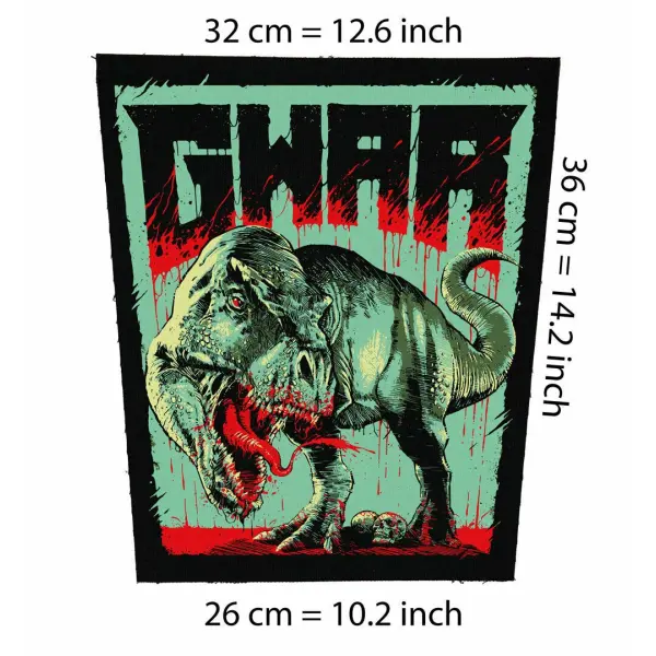 Back patch GWAR Big Back patch metal crossover Green Jelly Hagfish Rise Against Dinosaur,Back patch 100% Canvas