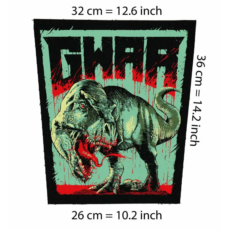 Back patch GWAR Big Back patch metal crossover Green Jelly Hagfish Rise Against Dinosaur,Back patch 100% Canvas