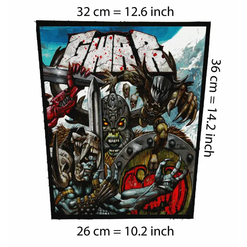 Back patch GWAR Monsters Big back patch Anthrax,Suicidal Tendencies,DRI,Green Jelly,Hagfish,Back patch 100% Canvas