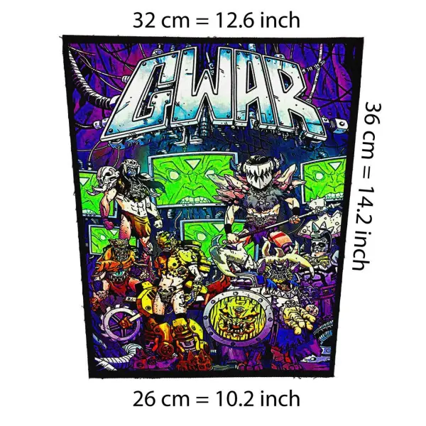 Back patch GWAR orgasmagedon Big Back patch metal crossover Green Jelly Hagfish Rise Agains,Back patch 100% Canvas