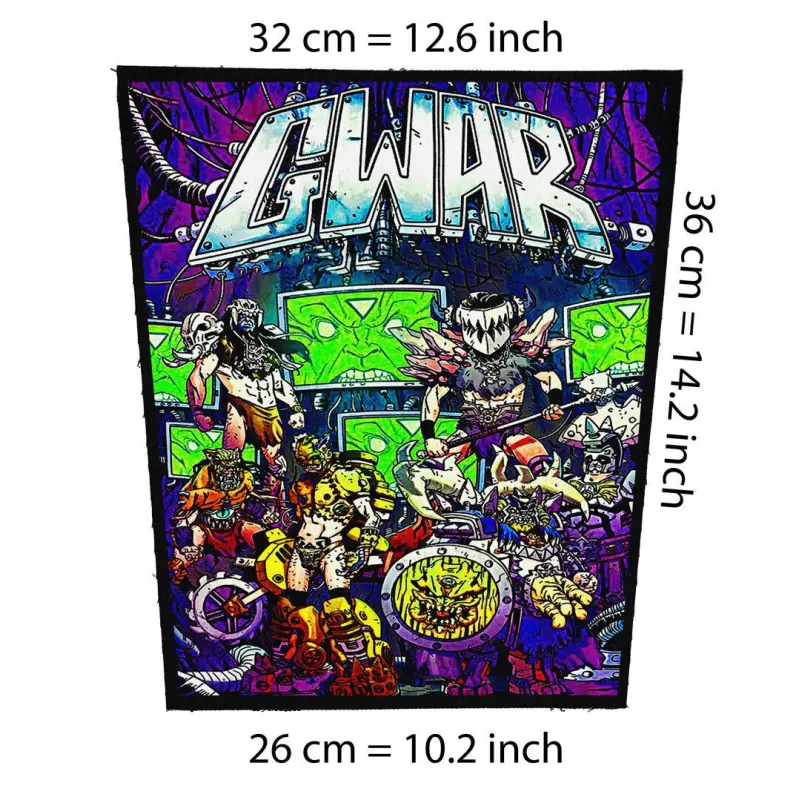 Back patch GWAR orgasmagedon Big Back patch metal crossover Green Jelly Hagfish Rise Agains,Back patch 100% Canvas