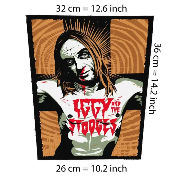 Back patch Iggy and the Stooges Big back patch Ramones,The Clash,Dead boys,Sex Pistols,Joe,Back patch 100% Canvas