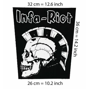 Back patch Infa Riot Big Backpatch Canvas,oi punk,Angelic Upstarts,Cock Sparrer,4 Skins,The,Back patch 100% Canvas