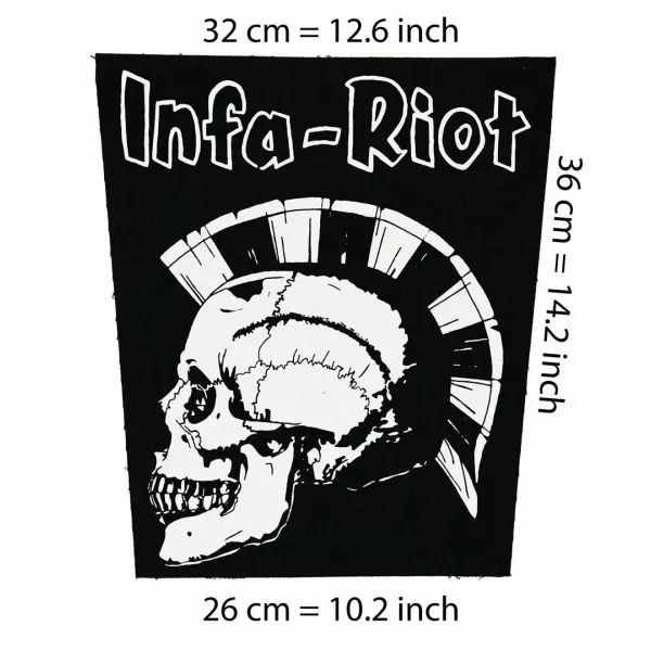 Back patch Infa Riot Big Backpatch Canvas,oi punk,Angelic Upstarts,Cock Sparrer,4 Skins,The,Back patch 100% Canvas